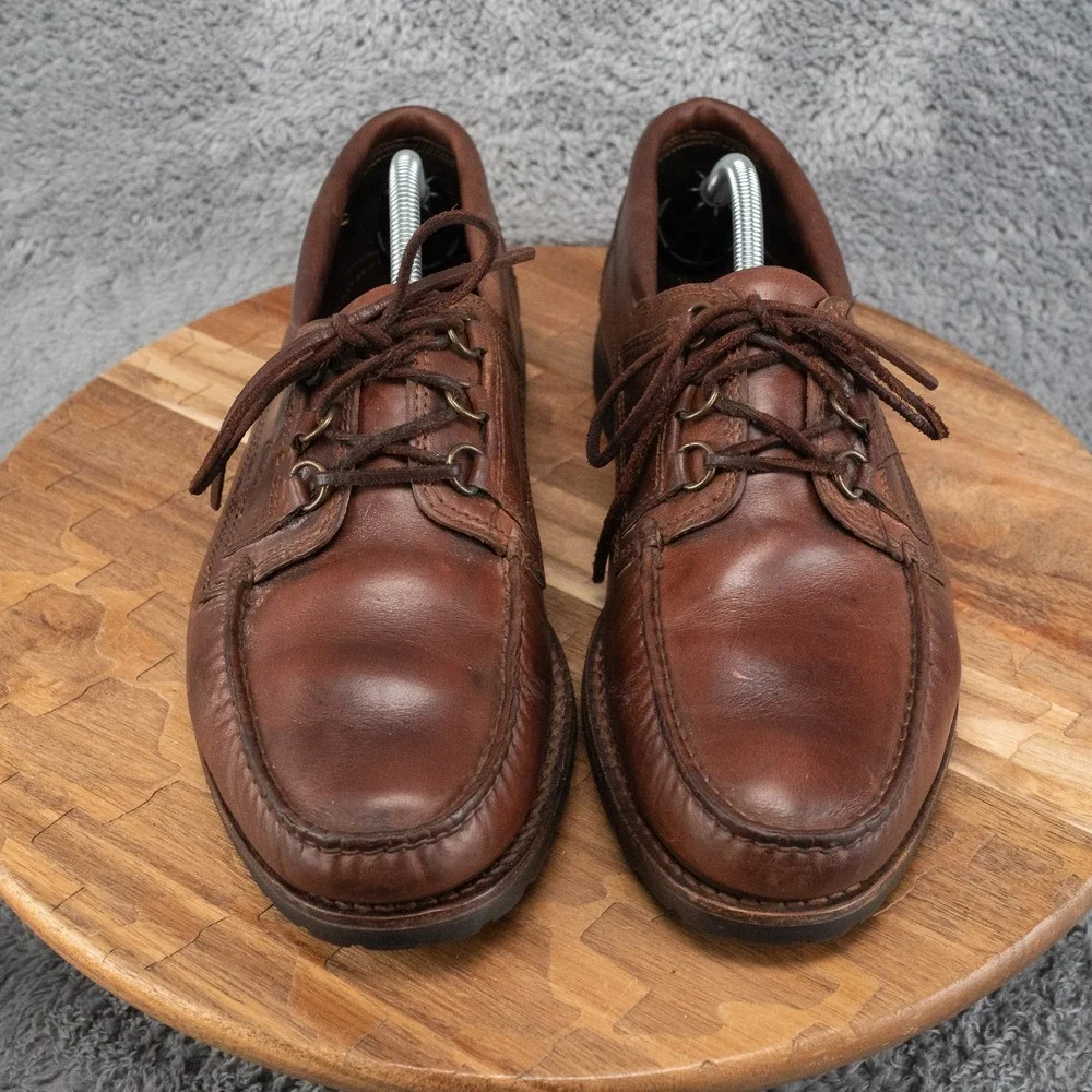 Florsheim Brown Leather Lace-Up Boat Shoes Size 12 D